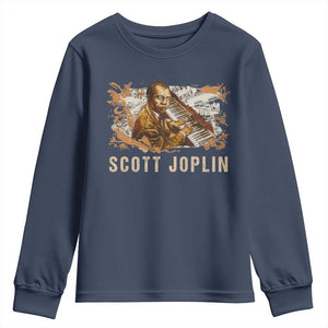 Scott Joplin Youth Sweatshirt Afro Classical Music Composer Black History TS09 Navy Print Your Wear