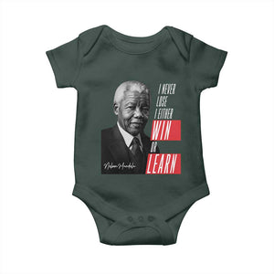 Nelson Mandela's Motivational Baby Onesie I Never Lose I Either Win Or Learn TS09 Print Your Wear