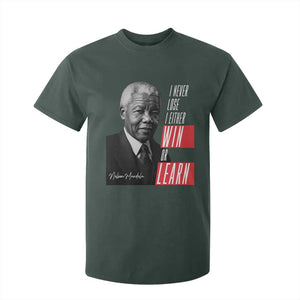 Nelson Mandela's Motivational T Shirt For Kid I Never Lose I Either Win Or Learn TS09 Dark Forest Green Print Your Wear
