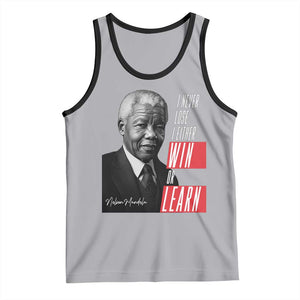 Nelson Mandela's Motivational Tank Top I Never Lose I Either Win Or Learn TS09 Athletic Heather Black Print Your Wear