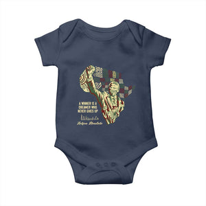Nelson Mandela Baby Onesie A Winner Is A Dreamer Who Never Gives Up TS09 Navy Print Your Wear