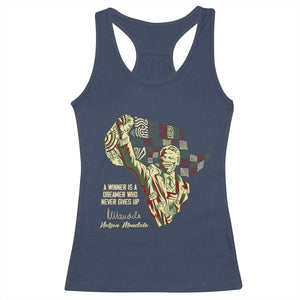 Nelson Mandela Racerback Tank Top A Winner Is A Dreamer Who Never Gives Up TS09 Navy Print Your Wear