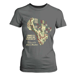 Nelson Mandela T Shirt For Women A Winner Is A Dreamer Who Never Gives Up TS09 Dark Heather Print Your Wear