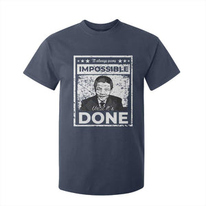 Nelson Mandela T Shirt For Kid It Always Seems Impossible Until It's Done TS09 Navy Print Your Wear