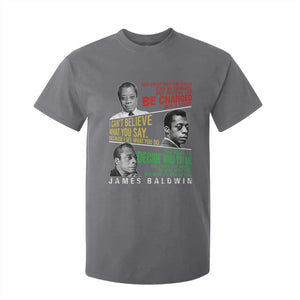James Baldwin T Shirt For Kid Famous Quotes Nothing Can Be Changed Until It Is Faced TS09 Charcoal Print Your Wear