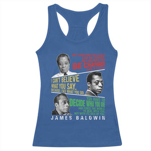 James Baldwin Racerback Tank Top Famous Quotes Nothing Can Be Changed Until It Is Faced TS09 Royal Blue Print Your Wear