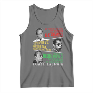 James Baldwin Tank Top Famous Quotes Nothing Can Be Changed Until It Is Faced TS09 Black Heather Print Your Wear