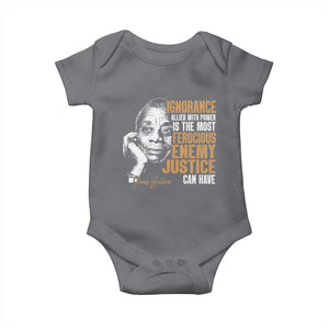 James Baldwin Baby Onesie Ignorance Allied With Power Is The Most Ferocious Enemy Justice Can Have TS09 Charcoal Print Your Wear