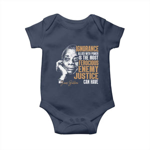 James Baldwin Baby Onesie Ignorance Allied With Power Is The Most Ferocious Enemy Justice Can Have TS09 Navy Print Your Wear
