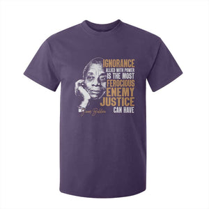 James Baldwin T Shirt For Kid Ignorance Allied With Power Is The Most Ferocious Enemy Justice Can Have TS09 Purple Print Your Wear