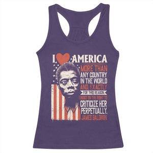 James Baldwin Racerback Tank Top I Love America More Than Any Country In The World TS09 Purple Print Your Wear