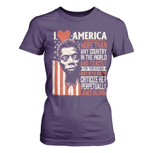 James Baldwin T Shirt For Women I Love America More Than Any Country In The World TS09 Purple Print Your Wear