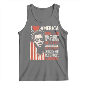 James Baldwin Tank Top I Love America More Than Any Country In The World TS09 Black Heather Print Your Wear