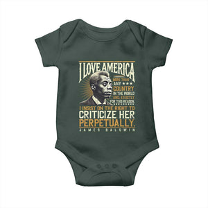 James Baldwin Baby Onesie I Love America More Than Any Country In The World Black History TS09 Print Your Wear