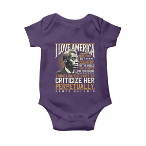 James Baldwin Baby Onesie I Love America More Than Any Country In The World Black History TS09 Purple Print Your Wear