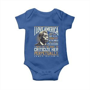 James Baldwin Baby Onesie I Love America More Than Any Country In The World Black History TS09 Royal Blue Print Your Wear