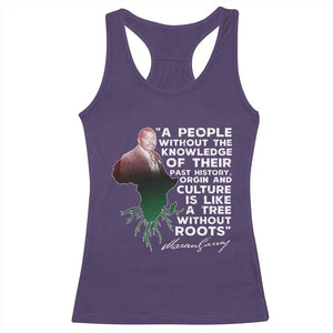 Marcus Garvey Racerback Tank Top A People Without The Knowledge Of Their Past History Is Like A Tree Without Roots TS09 Purple Print Your Wear
