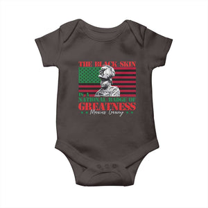 Marcus Garvey Baby Onesie The Black Skin Is A National Badge Of Greatness African American Flag TS09 Dark Chocolate Print Your Wear