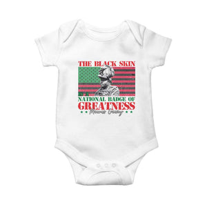 Marcus Garvey Baby Onesie The Black Skin Is A National Badge Of Greatness African American Flag TS09 White Print Your Wear