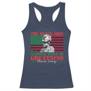 Marcus Garvey Racerback Tank Top The Black Skin Is A National Badge Of Greatness African American Flag TS09 Navy Print Your Wear