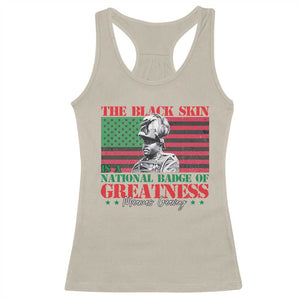 Marcus Garvey Racerback Tank Top The Black Skin Is A National Badge Of Greatness African American Flag TS09 Sand Print Your Wear