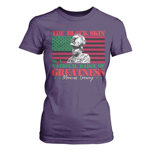 Marcus Garvey T Shirt For Women The Black Skin Is A National Badge Of Greatness African American Flag TS09 Purple Print Your Wear