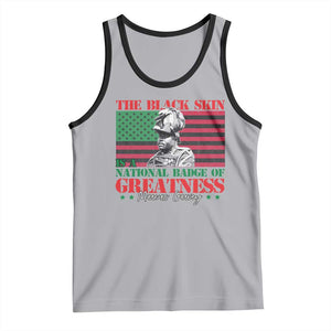 Marcus Garvey Tank Top The Black Skin Is A National Badge Of Greatness African American Flag TS09 Athletic Heather Black Print Your Wear
