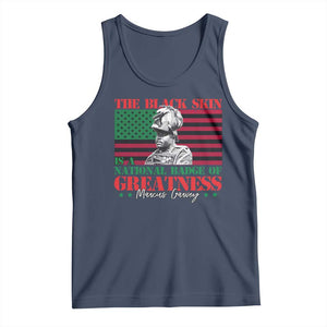 Marcus Garvey Tank Top The Black Skin Is A National Badge Of Greatness African American Flag TS09 Navy Print Your Wear