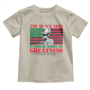 Marcus Garvey Toddler T Shirt The Black Skin Is A National Badge Of Greatness African American Flag TS09 Sand Print Your Wear