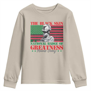 Marcus Garvey Youth Sweatshirt The Black Skin Is A National Badge Of Greatness African American Flag TS09 Sand Print Your Wear