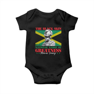 Marcus Garvey Baby Onesie The Black Skin Is A National Badge Of Greatness Jamaican Flag TS09 Black Print Your Wear