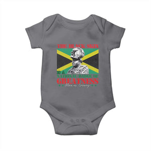Marcus Garvey Baby Onesie The Black Skin Is A National Badge Of Greatness Jamaican Flag TS09 Charcoal Print Your Wear