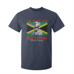 Marcus Garvey T Shirt For Kid The Black Skin Is A National Badge Of Greatness Jamaican Flag TS09 Navy Print Your Wear