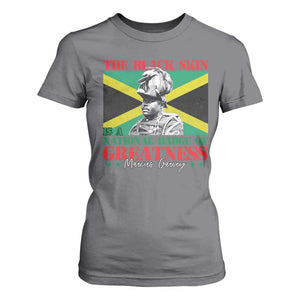 Marcus Garvey T Shirt For Women The Black Skin Is A National Badge Of Greatness Jamaican Flag TS09 Charcoal Print Your Wear