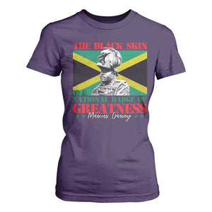 Marcus Garvey T Shirt For Women The Black Skin Is A National Badge Of Greatness Jamaican Flag TS09 Purple Print Your Wear