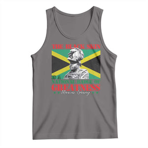 Marcus Garvey Tank Top The Black Skin Is A National Badge Of Greatness Jamaican Flag TS09 Deep Heather Print Your Wear