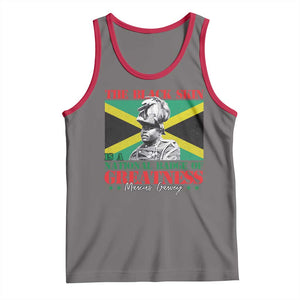 Marcus Garvey Tank Top The Black Skin Is A National Badge Of Greatness Jamaican Flag TS09 Deep Heather Red Print Your Wear