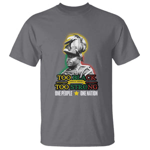 Marcus Garvey T Shirt Too Black Too Strong One People One Nation TS09 Charcoal Print Your Wear