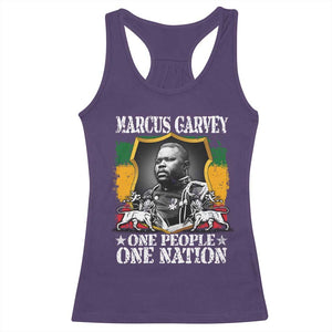 Marcus Garvey Racerback Tank Top One People One Nation Jamaica Legends Rasta TS09 Purple Print Your Wear