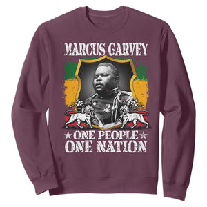 Marcus Garvey Sweatshirt One People One Nation Jamaica Legends Rasta TS09 Maroon Print Your Wear
