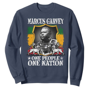Marcus Garvey Sweatshirt One People One Nation Jamaica Legends Rasta TS09 Navy Print Your Wear