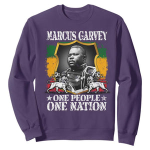 Marcus Garvey Sweatshirt One People One Nation Jamaica Legends Rasta TS09 Purple Print Your Wear