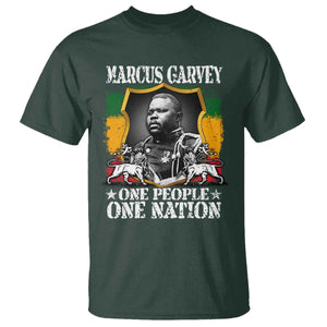 Marcus Garvey T Shirt One People One Nation Jamaica Legends Rasta TS09 Dark Forest Green Print Your Wear