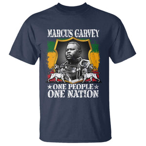 Marcus Garvey T Shirt One People One Nation Jamaica Legends Rasta TS09 Navy Print Your Wear