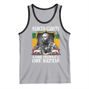 Marcus Garvey Tank Top One People One Nation Jamaica Legends Rasta TS09 Athletic Heather Black Print Your Wear