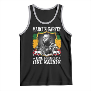 Marcus Garvey Tank Top One People One Nation Jamaica Legends Rasta TS09 Black Athletic Heather Print Your Wear