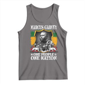 Marcus Garvey Tank Top One People One Nation Jamaica Legends Rasta TS09 Deep Heather Print Your Wear