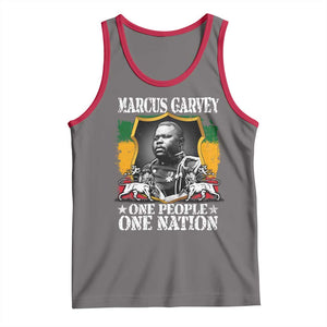 Marcus Garvey Tank Top One People One Nation Jamaica Legends Rasta TS09 Deep Heather Red Print Your Wear