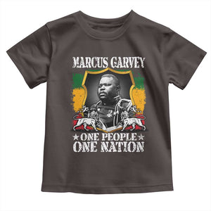 Marcus Garvey Toddler T Shirt One People One Nation Jamaica Legends Rasta TS09 Dark Chocolate Print Your Wear
