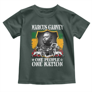 Marcus Garvey Toddler T Shirt One People One Nation Jamaica Legends Rasta TS09 Dark Forest Green Print Your Wear